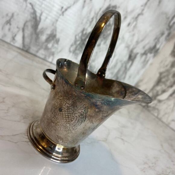 Vintage Yeoman Silver Plate on Brass Bucket Pitcher - Picture 3 of 5